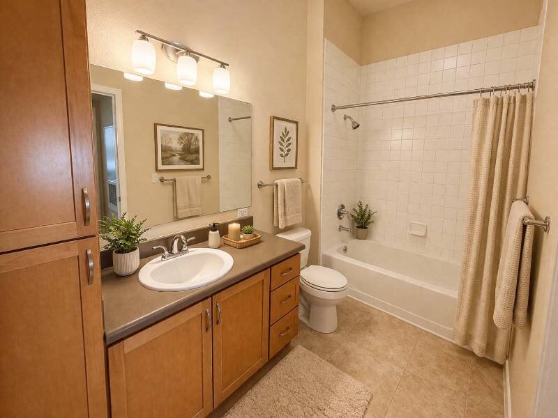 Staged Full Bathroom | Residence at University Hills Apartments