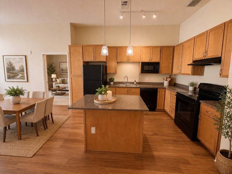 Staged Fully Equipped Kitchen | Residence at University Hills Apartments