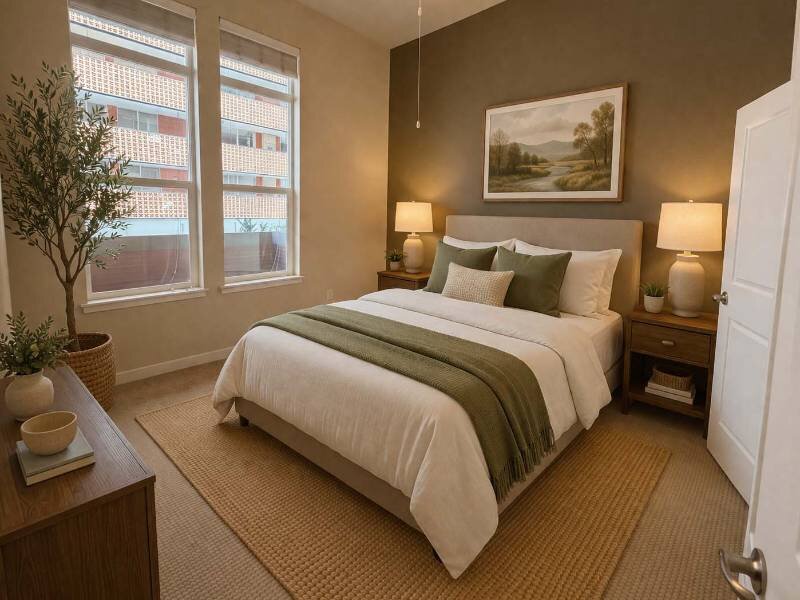 Carpeted Bedroom | Residence at University Hills Apartments