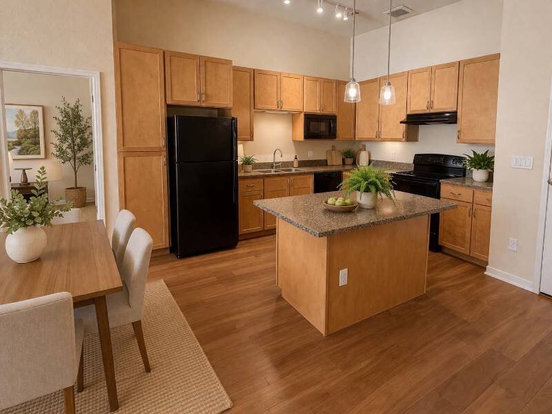 Staged Kitchen | Residence at University Hills Apartments