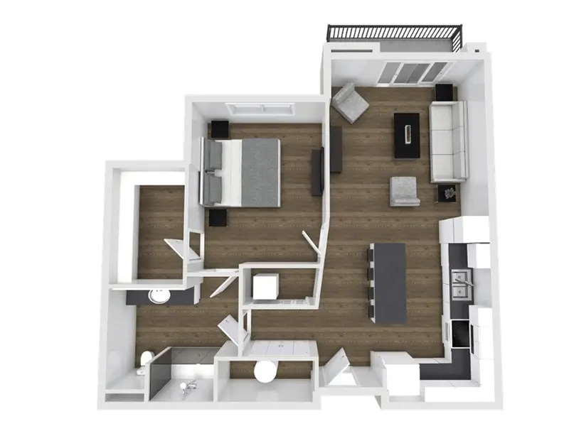 1x1 B floorplan at 400 Element