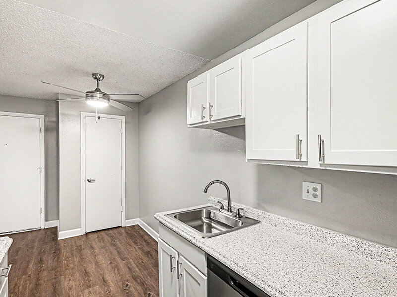 Kitchen with Marble Styled Countertops | Innovation at Fitz