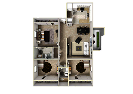 Floorplan for Bristol Woods Apartments