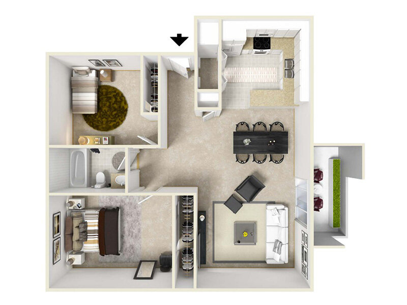 Our 2 Bedroom 1 Bathroom is a 2 Bedroom, 1 Bathroom Apartment