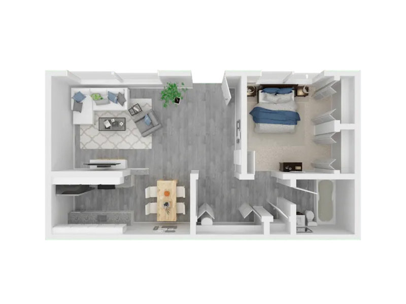 1x1-575 Floorplan at Aspire Sacramento