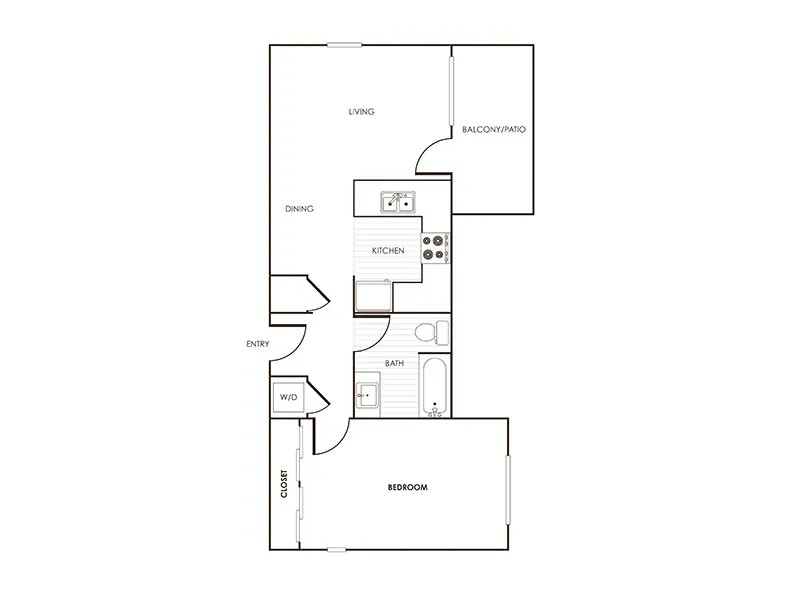 1x1 C floorplan at Paseos at Montclair North