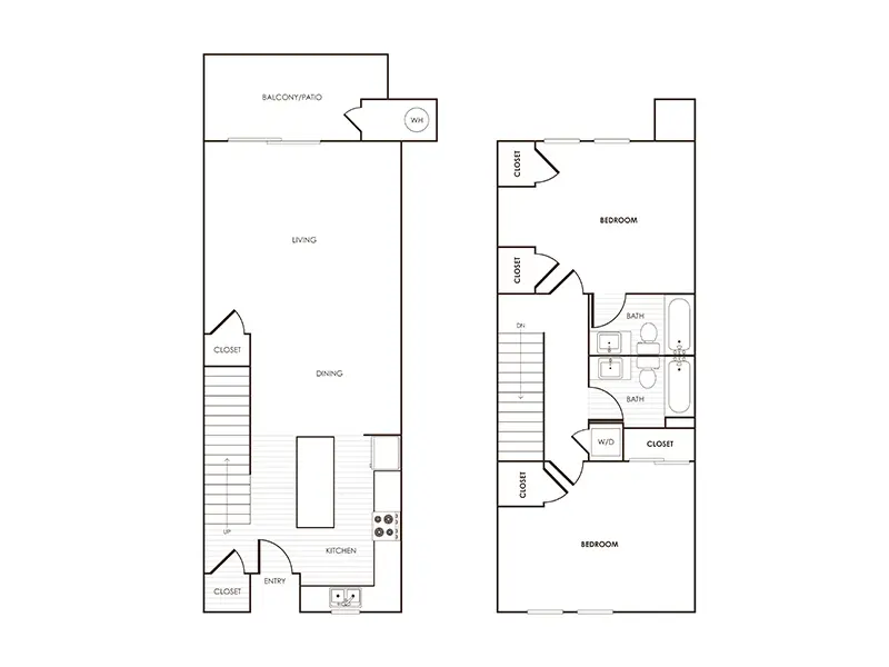 2x2 E floorplan at Paseos at Montclair North
