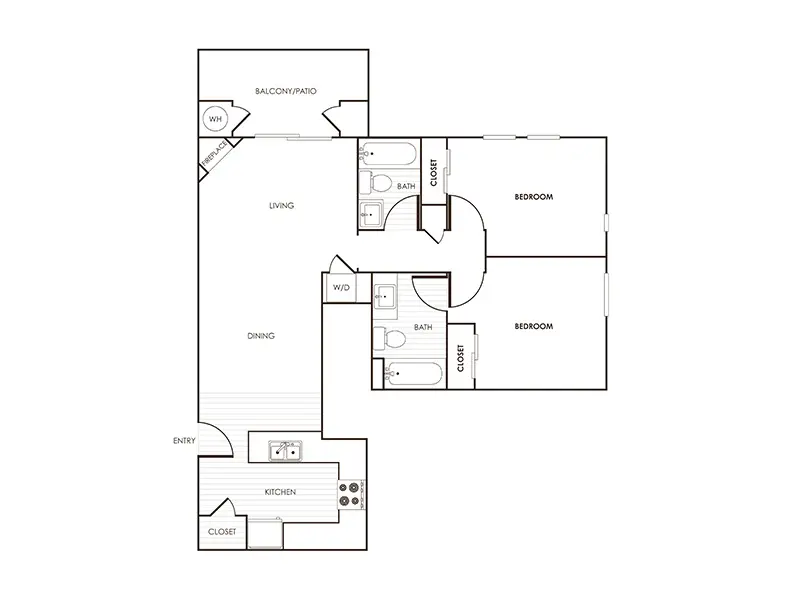 2x2 C floorplan at Paseos at Montclair North