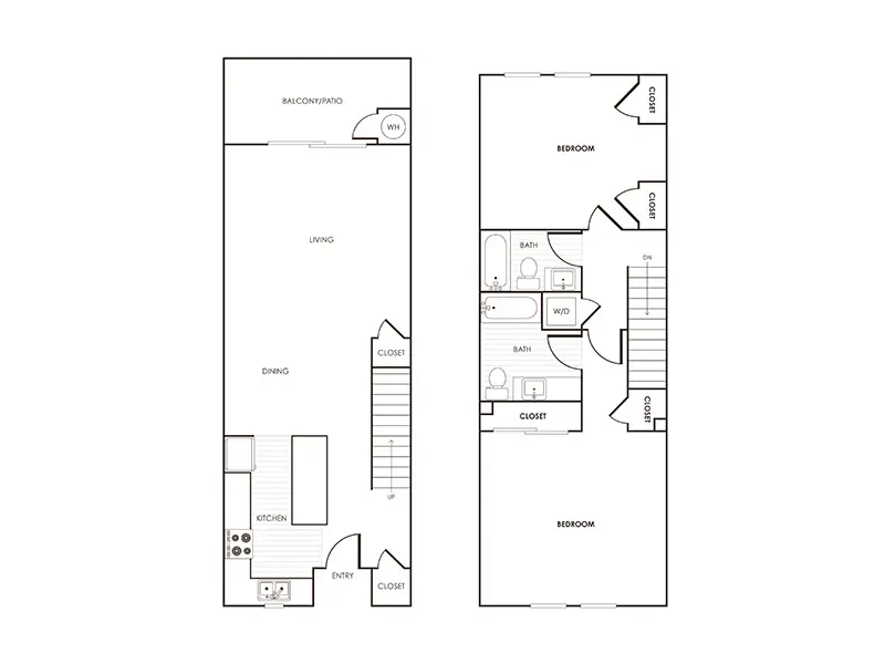 2x2 H floorplan at Paseos at Montclair North