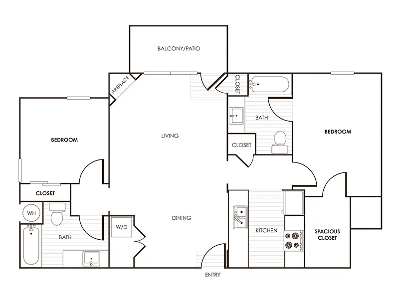 2x2 D floorplan at Paseos at Montclair North