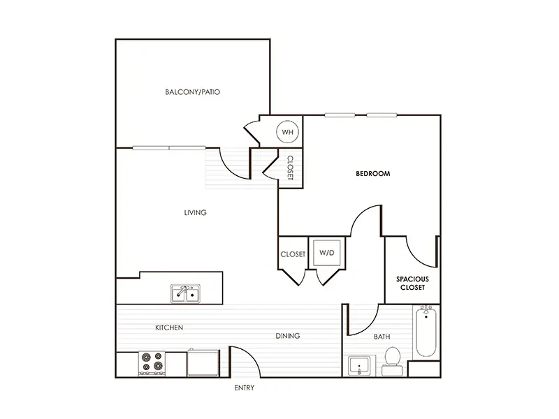 1x1 E floorplan at Paseos at Montclair North
