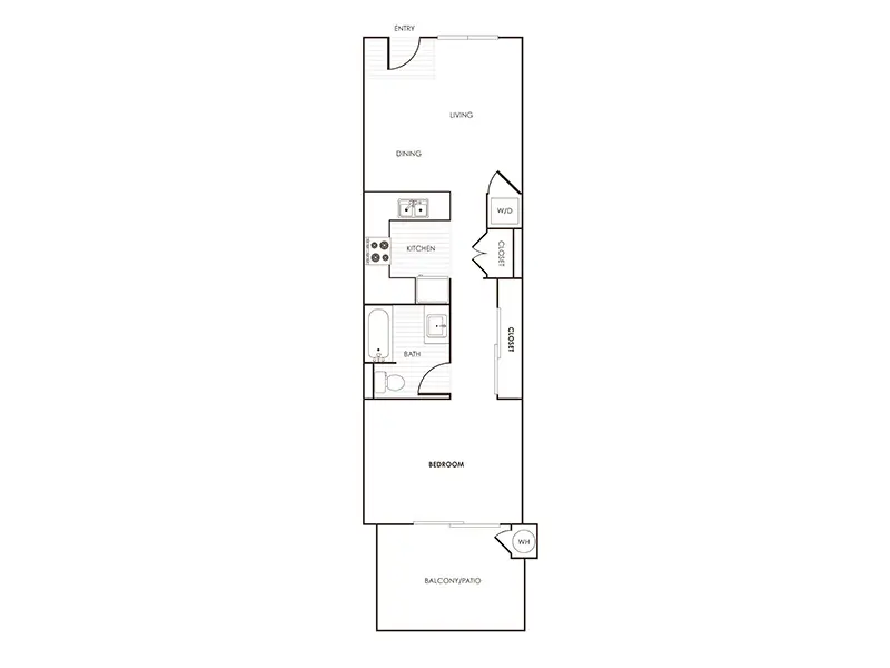1x1 F floorplan at Paseos at Montclair North