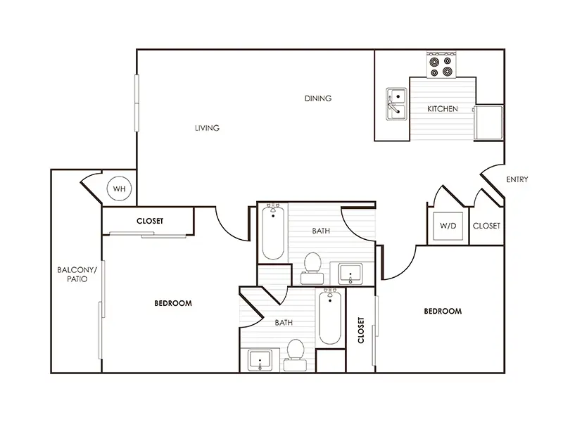 2x2 B floorplan at Paseos at Montclair North