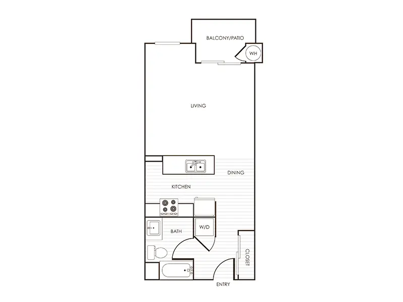 Studio B floorplan at Paseos at Montclair North