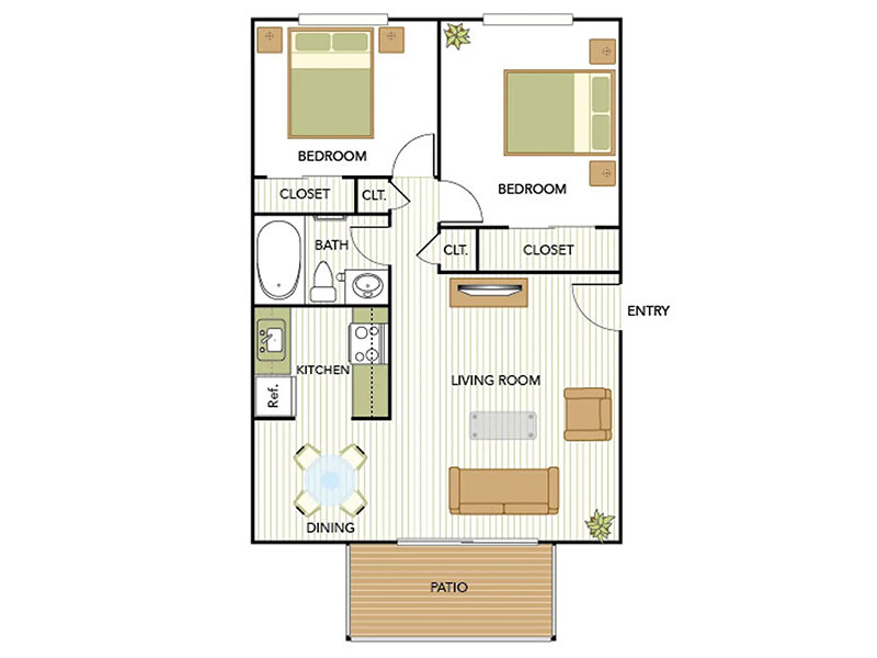 Our 2x1 Upstairs is a 2 Bedroom, 1 Bathroom Apartment