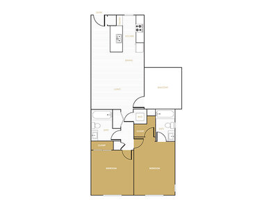 2x2_902 floor plan at The Commodore in National City, CA