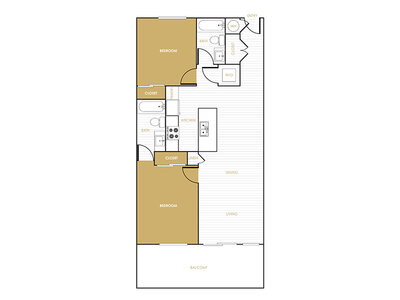 2x2_939 floor plan at The Commodore in National City, CA