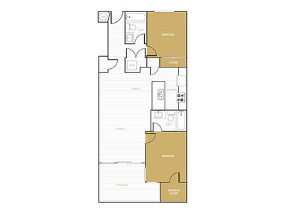 2x2_951 floor plan at The Commodore in National City, CA