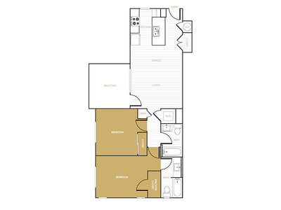 2x2_898 floor plan at The Commodore in National City, CA