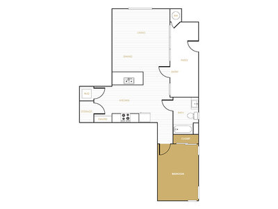 1x1_813 floor plan at The Commodore in National City, CA