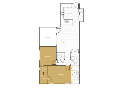 2x2_938 floor plan at The Commodore in National City, CA