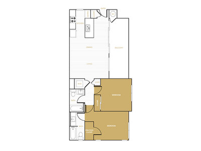 2x2_920 floor plan at The Commodore in National City, CA