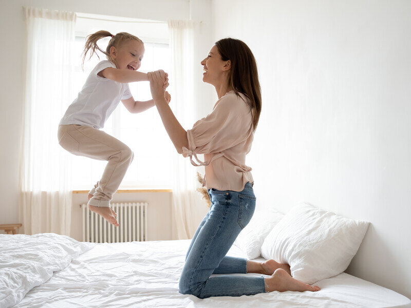 Jumping on Bed | Parkside Flats