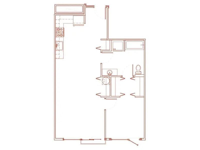 View floor plan image of 1x1A apartment available now