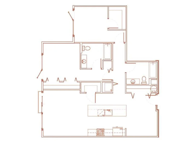View floor plan image of 2x2B Den apartment available now