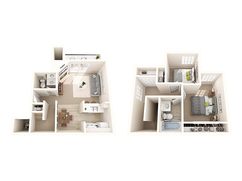 Mallard Pointe at Riverbend Apartments Floor Plan 2x1.5TH