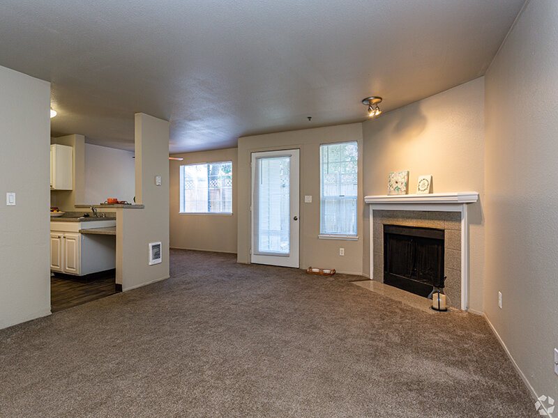 Fireplace | Mallard Point at Riverbend Apartments