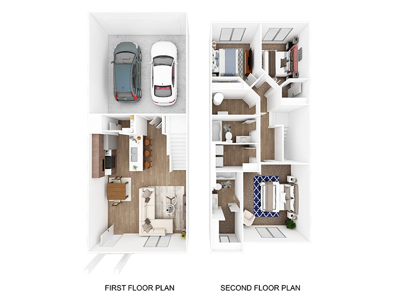 3X2-1399 Floorplan at Little Valley Luxury Townhomes