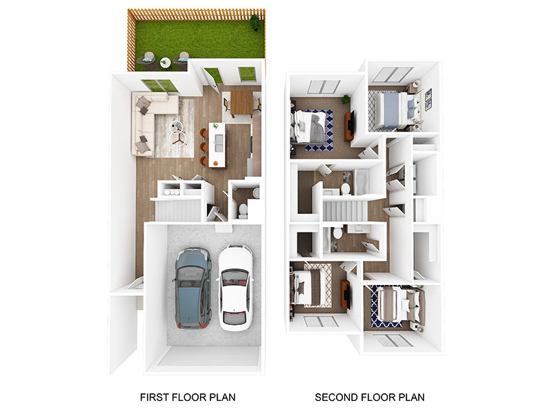 4X2.5-1613 Floorplan at Little Valley Luxury Townhomes