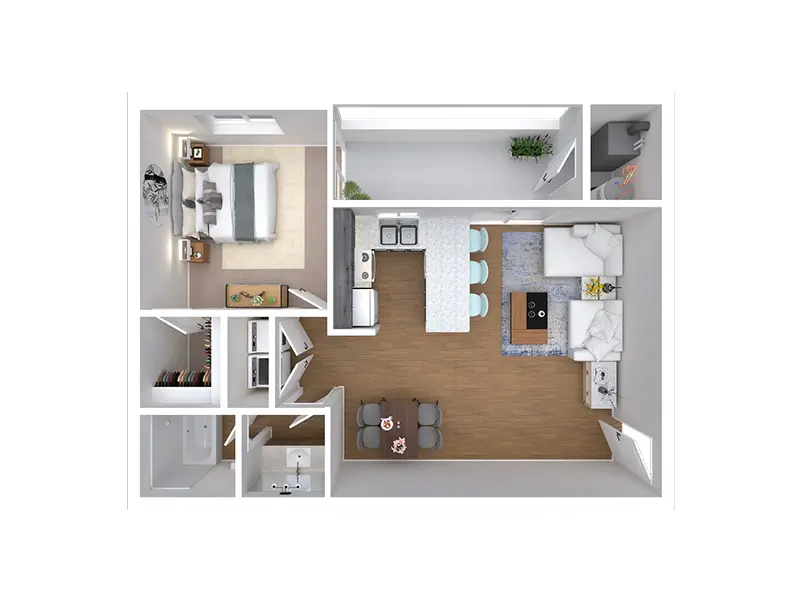1x1 floorplan at Canyon Heights