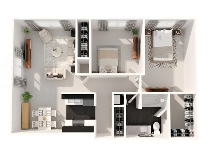 2x1-900 Floor Plan