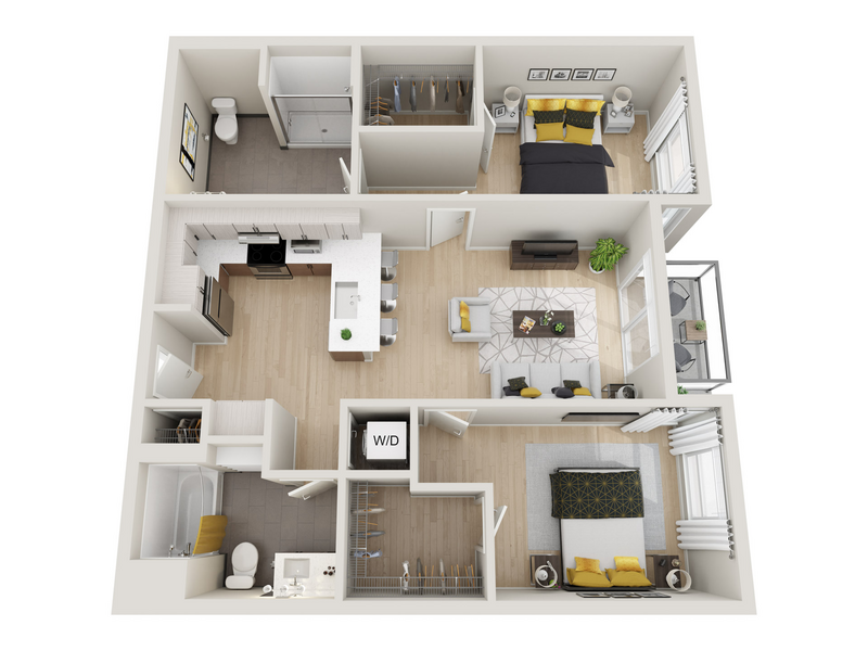 2x2A floor plan at ION Town Center