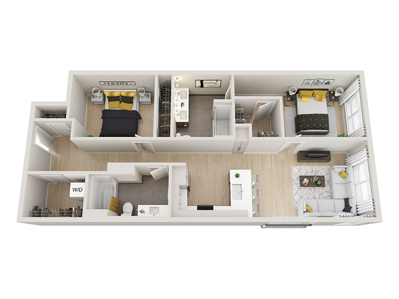 2x2 B floor plan at ION Town Center