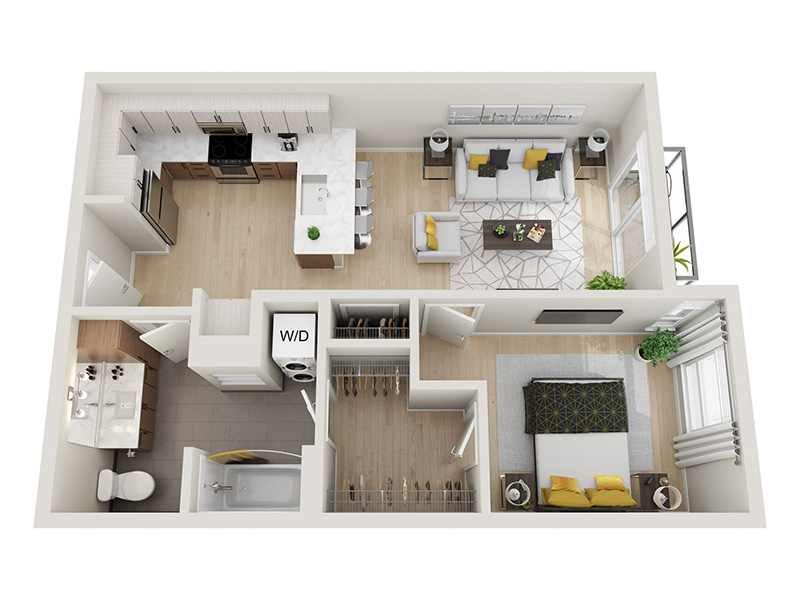 1x1A floor plan at ION Town Center