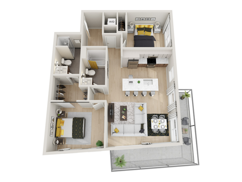2x2F floor plan at ION Town Center