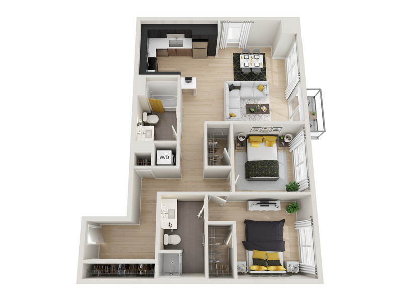 2x2E floor plan at ION Town Center