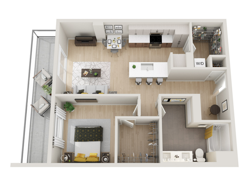 1x1M - MFTE floor plan at ION Town Center