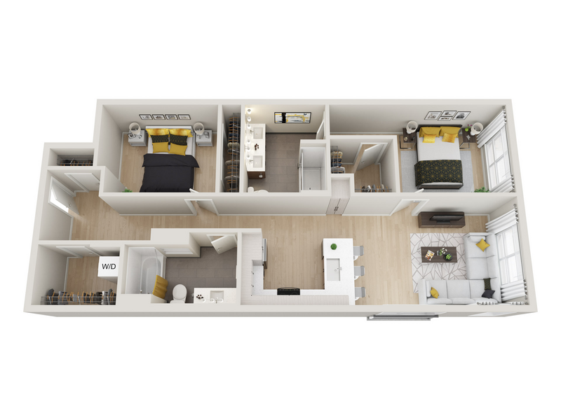 2x2C floor plan at ION Town Center