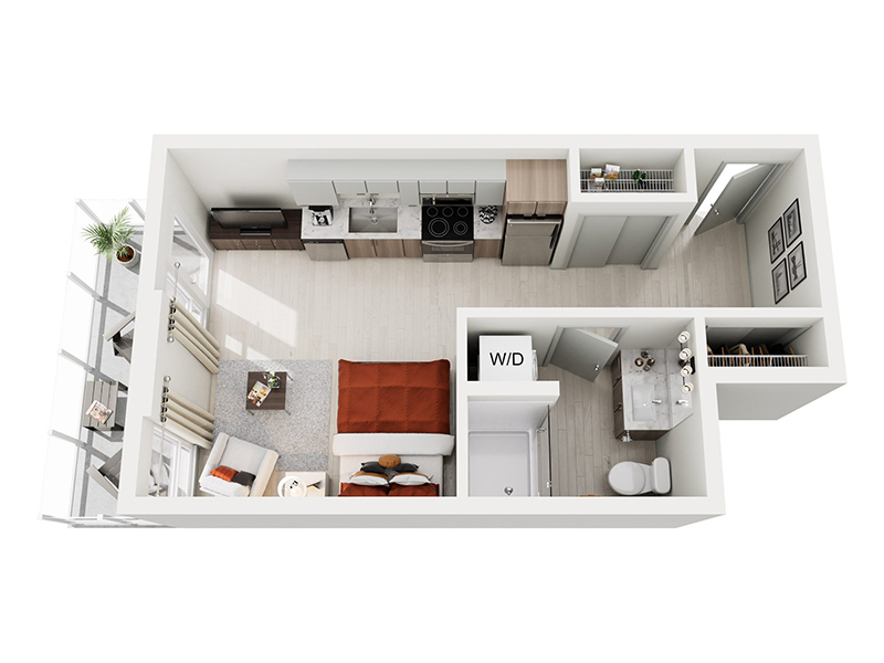 Studio D.2 floor plan at Ion Queen Anne
