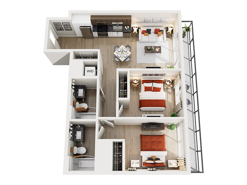 2x2 B.6 floor plan at Ion Queen Anne