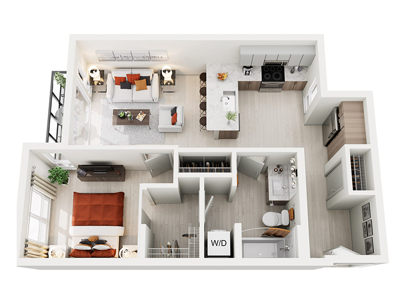 1x1 F floor plan at Ion Queen Anne
