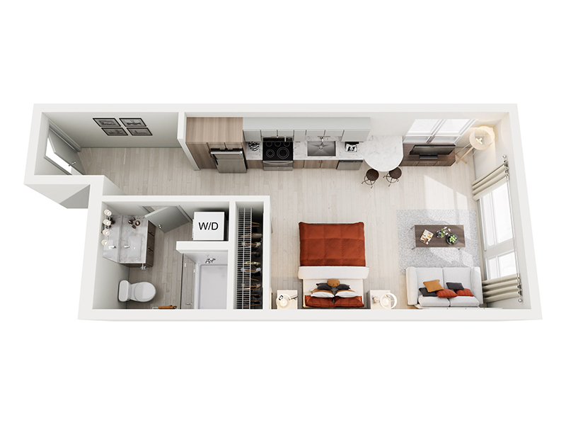 Studio A - MHA floor plan at Ion Queen Anne