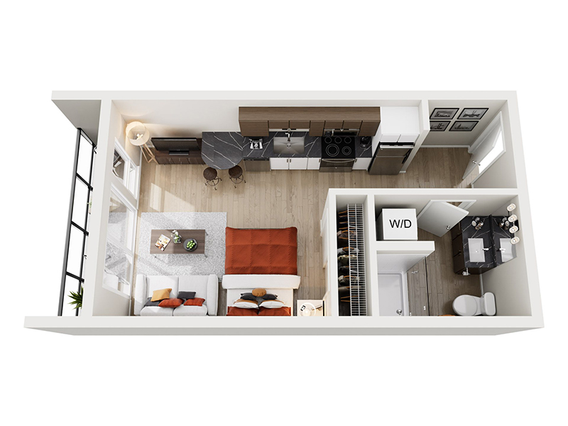 Studio E floor plan at Ion Queen Anne