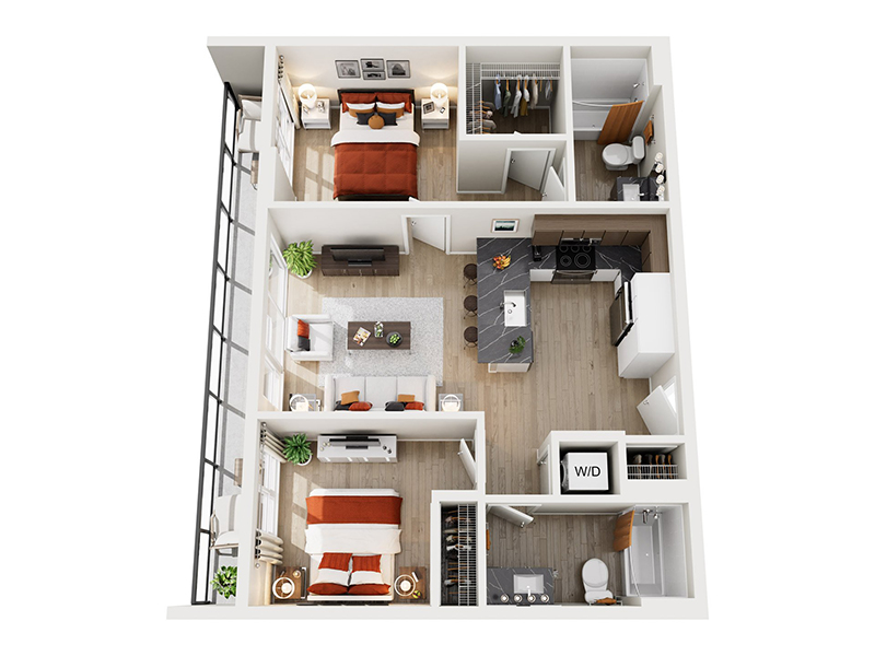 2x2 C.6 floor plan at Ion Queen Anne
