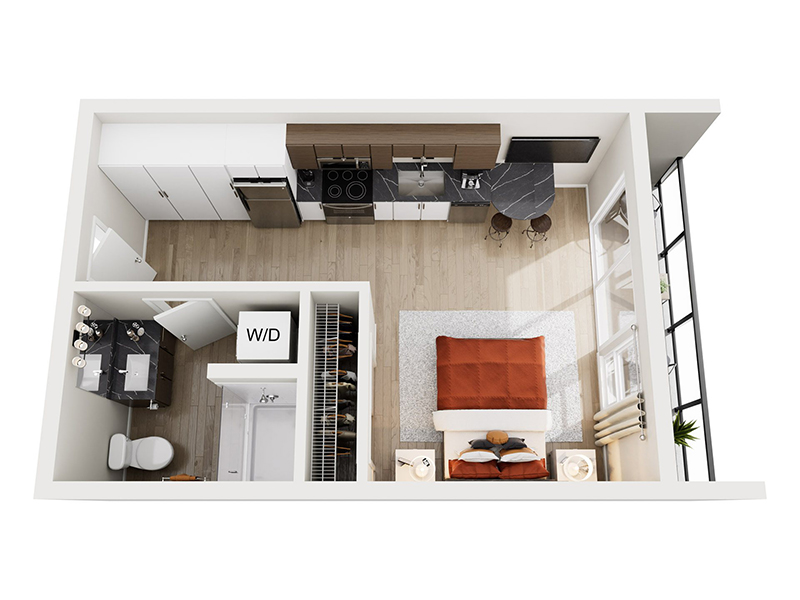 Studio B.6 floor plan at Ion Queen Anne