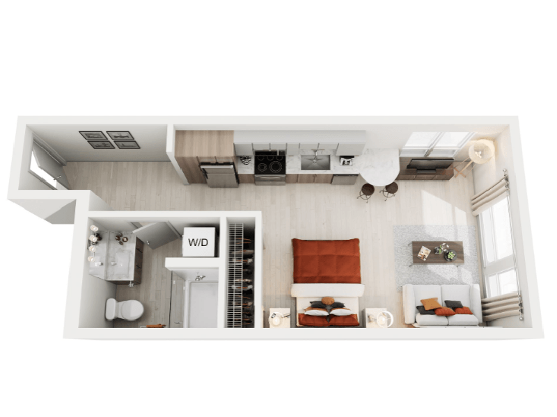 Studio A floor plan at Ion Queen Anne